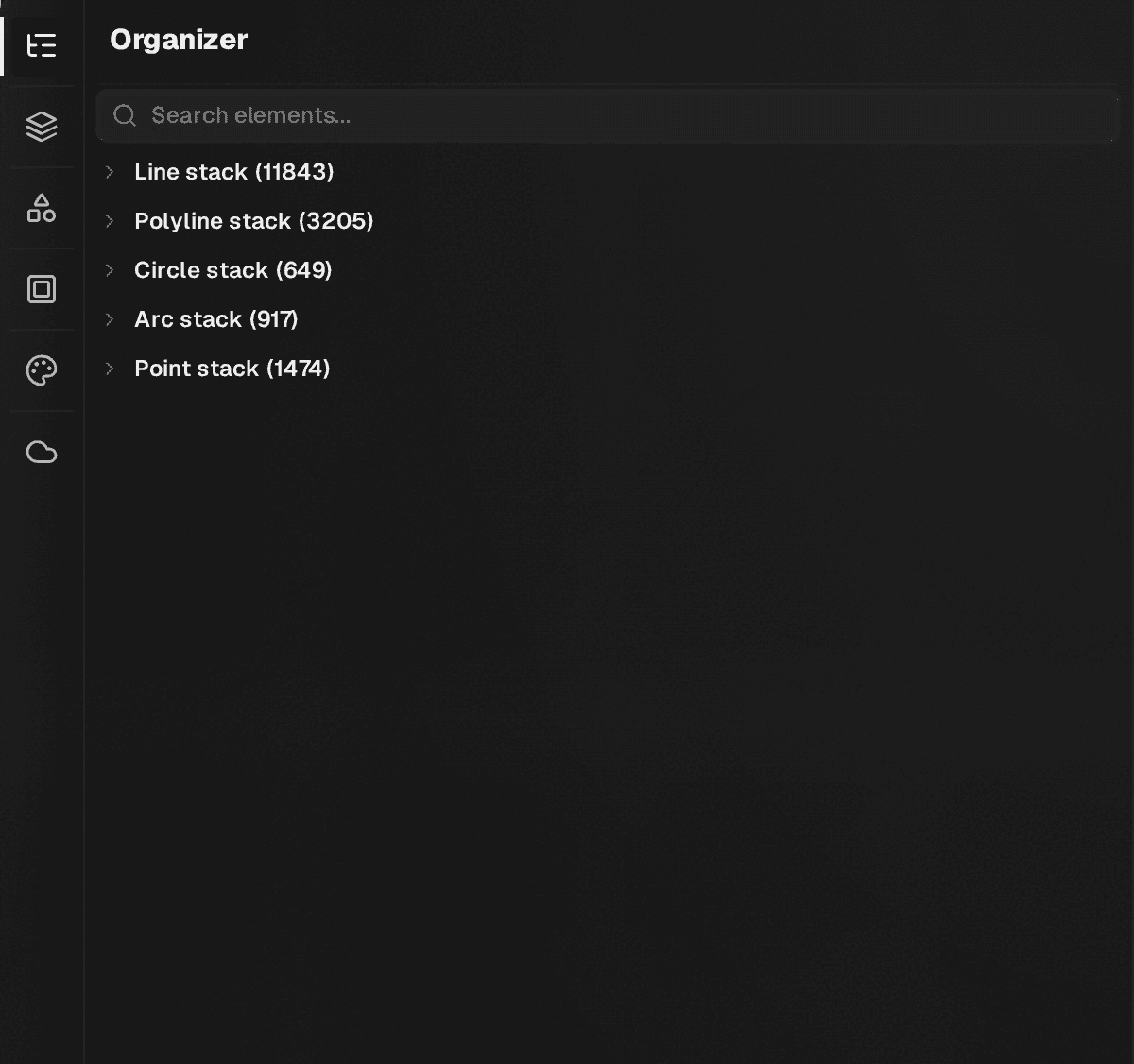 Organizer panel